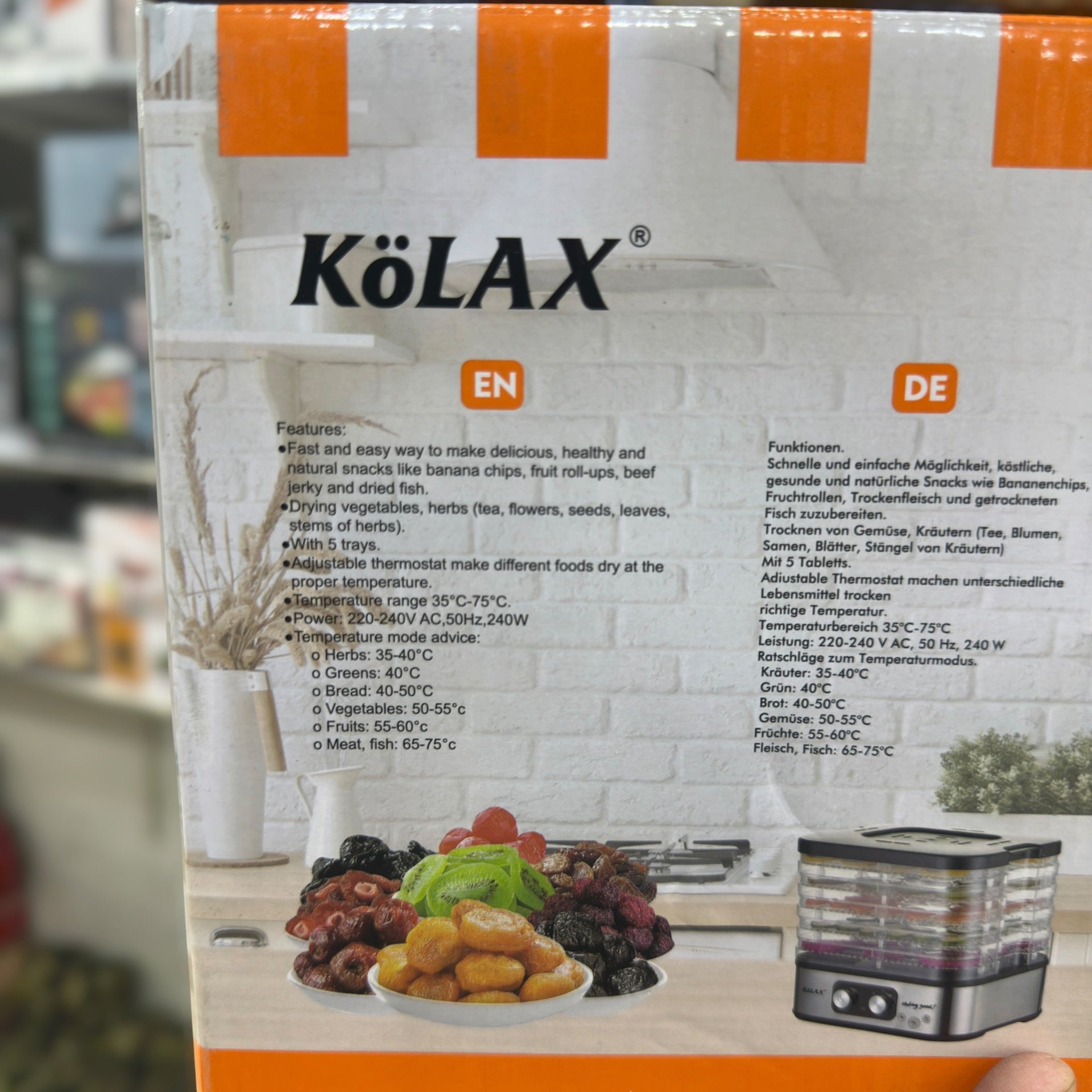 Kolax 5 Tray Food Dehydrator 914105